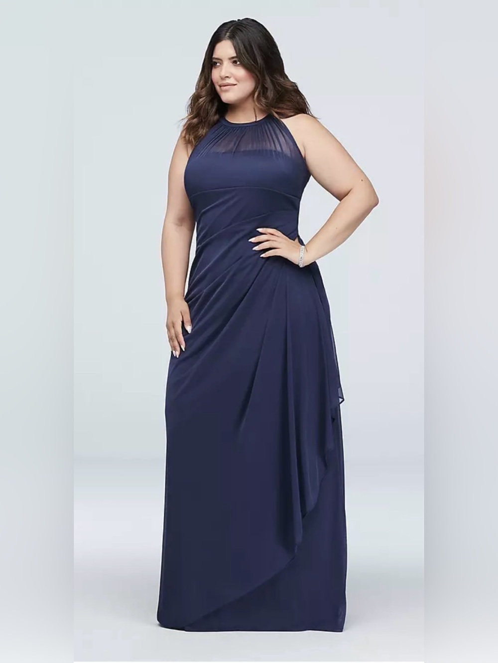 DAVID’S BRIDAL - Evening Long Dress with Illusion Neckline-Size 20